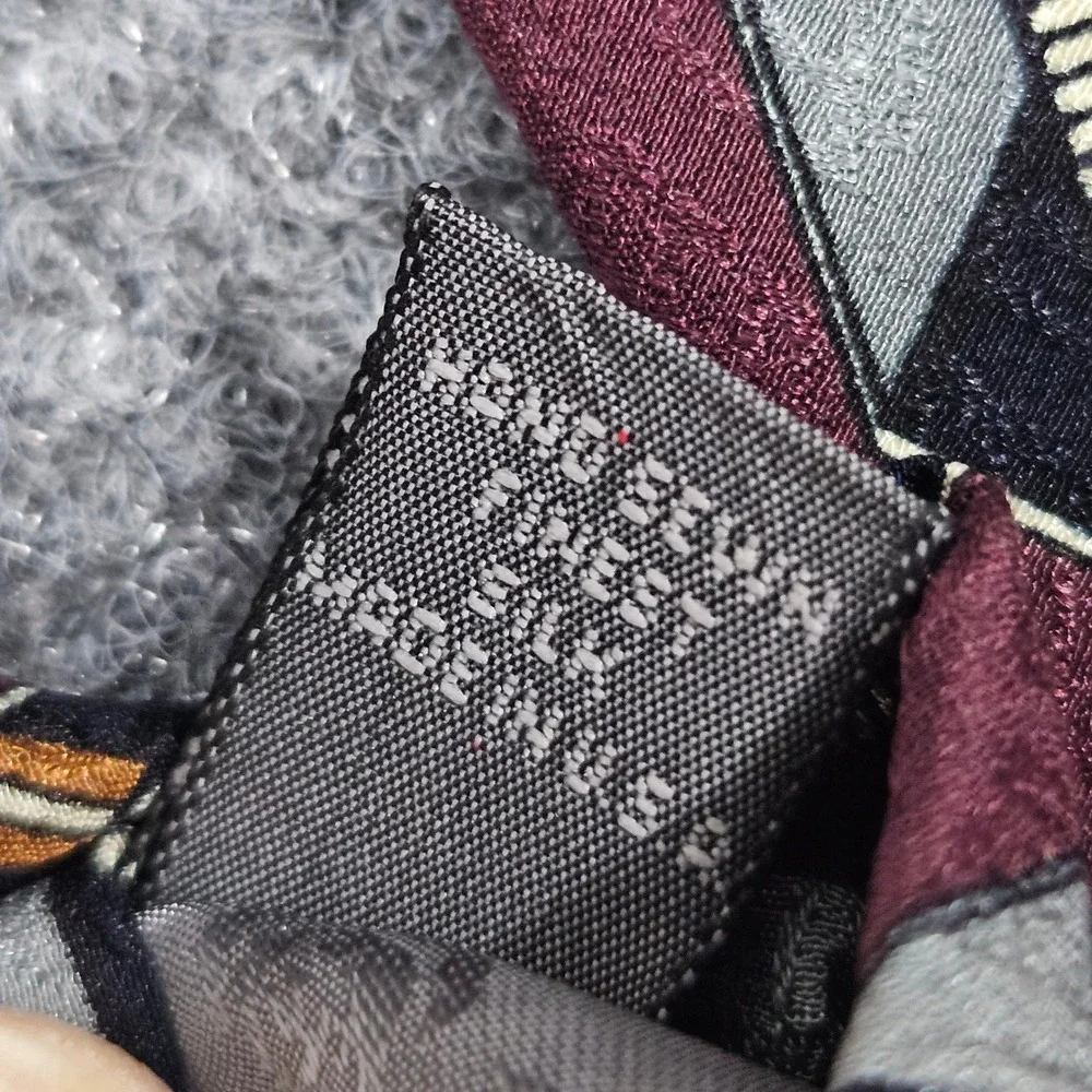 Robert Talbott Silk Tie Burgundy Red Geometric LONG Jacquard‎ Handmade USA